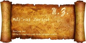 Mérai Zerind névjegykártya