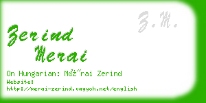 zerind merai business card
